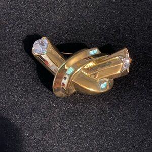 KJL Gold-tone Brooch with Heart and Star